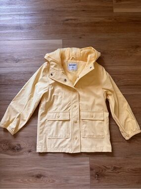 Old Navy Pale Yellow Hooded Raincoat